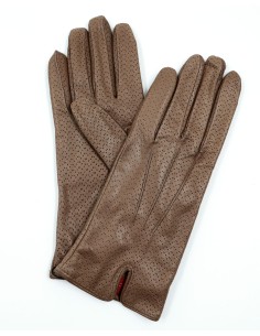 GUANTO IN PELLE E CASHMERE DONNA "POINTELLE" - FANGO 2