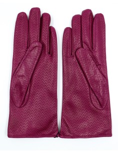 GUANTO IN PELLE E CASHMERE DONNA "POINTELLE" - PRUGNA 2