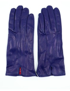 GUANTO IN PELLE E CASHMERE DONNA "POINTELLE" - VIOLA