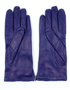GUANTO IN PELLE E CASHMERE DONNA "POINTELLE" - VIOLA 2