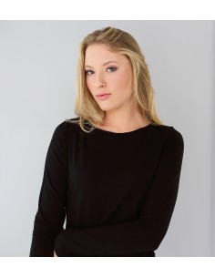 MAGLIA BASIC MANICA LUNGA IN BAMBU' - NERO