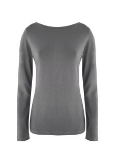 MAGLIA BASIC MANICA LUNGA IN BAMBU' - GRIGIO