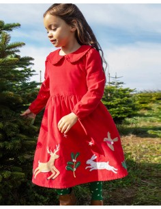 ABITO BAMBINA IN VELLUTO DI COTONE BIOLOGICO GOST "PEONY" 2