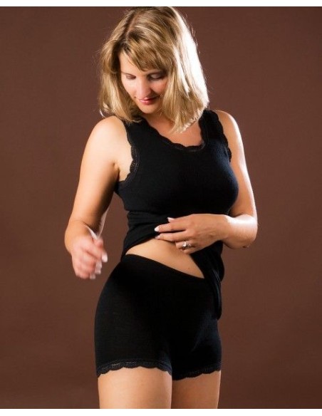 PANTY IN LANA SETA CON PIZZO