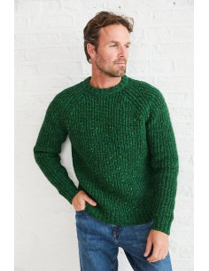 MAGLIONE DONEGAL IRLANDESE A COSTE - VERDE