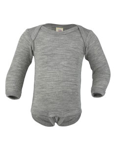 BODY MANICA LUNGA IN LANA-SETA - GRIGIO