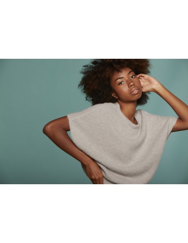 PULL SMANICATO IN 100% BABY ALPACA "AUBE"