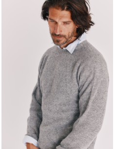 MAGLIONE SCOZZESE UOMO IN LANA D'AGNELLO SUPERFINE - GRIGIO