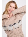 MAGLIONE ARAN IRLANDESE IN 100% LANA MERINO "PECORELLE"