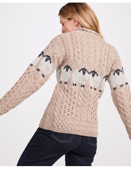 MAGLIONE ARAN IRLANDESE IN 100% LANA MERINO "PECORELLE"