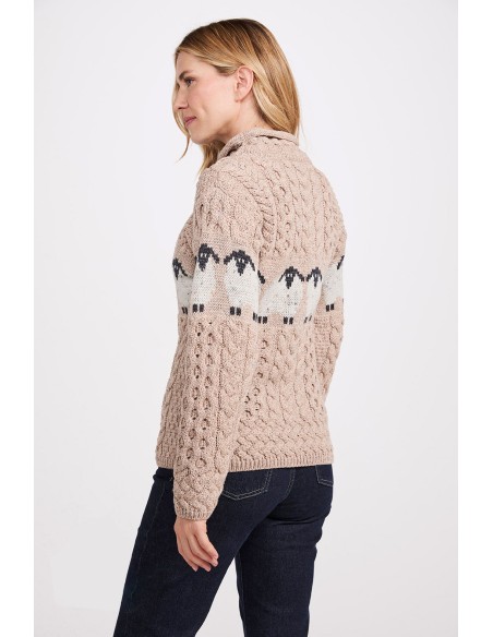 MAGLIONE ARAN IRLANDESE IN 100% LANA MERINO "PECORELLE"