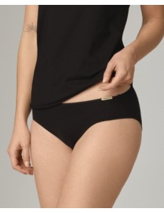 SLIP IN COTONE BIOLOGICO EXTRAFINE "RIO" - NERO 2