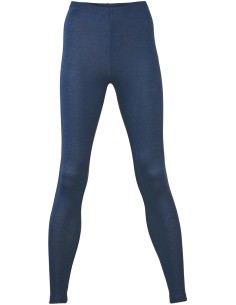 LEGGINGS DONNA IN LANA-SETA - BLU