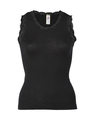 CANOTTA DONNA LANA-SETA CON PIZZO