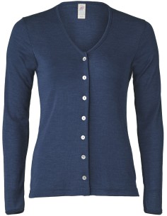 CARDIGAN DONNA IN LANA-SETA  - BLU