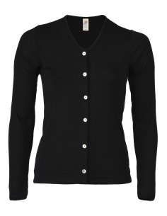 CARDIGAN DONNA IN LANA-SETA  - NERO