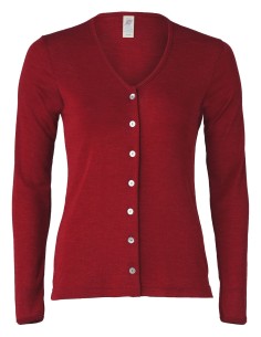 CARDIGAN DONNA IN LANA-SETA  - ROSSO