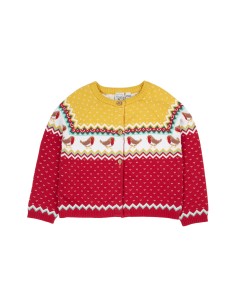 CARDIGAN NATALIZIO IN COTONE BIOLOGICO GOTS "CAROL" - ROSSO