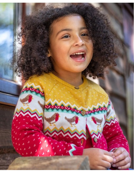 CARDIGAN NATALIZIO IN COTONE BIOLOGICO GOTS "CAROL"