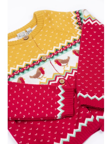 CARDIGAN NATALIZIO IN COTONE BIOLOGICO GOTS "CAROL"