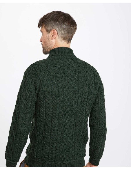 MAGLIONE ARAN IN LANA IRLANDESE SUPERSOFT "COLLO ALTO"