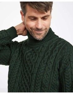 MAGLIONE ARAN IN LANA IRLANDESE SUPERSOFT "COLLO ALTO" -... 2