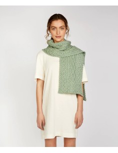 SCIARPA  IN LANA IRLANDESE "ARAN" - GIALLO 2