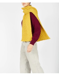 SCIARPA  IN LANA IRLANDESE "ARAN" - GIALLO