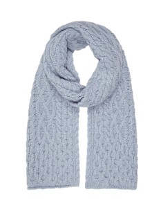 SCIARPA  IN LANA IRLANDESE "ARAN" - AZZURRO