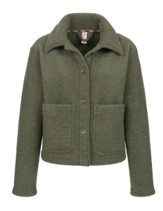 GIACCA DONNA IN PILE DI LANA MERINO CORTA - VERDE