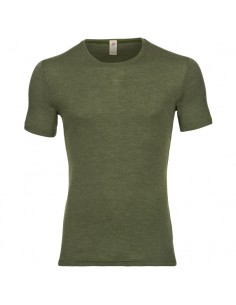 T-SHIRT UOMO IN LANA-SETA - OLIVA