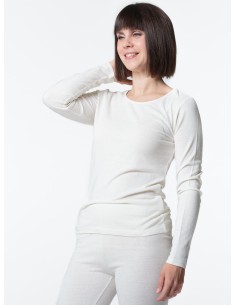 MAGLIA DONNA MANICHE LUNGHE IN SETA BURETTA - NATURALE