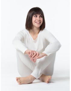 MAGLIA DONNA MANICHE LUNGHE IN SETA BURETTA - NATURALE 2