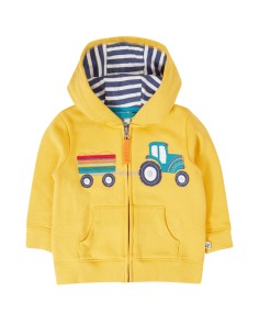 FELPA IN COTONE BIOLOGICO "TRATTORE" - GIALLO