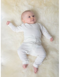 MAGLIA BABY MANICA LUNGA IN SETA BURETTA  - NATURALE 2