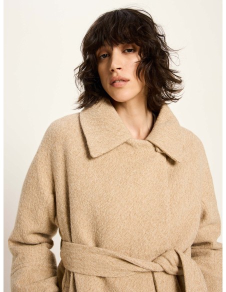 CAPPOTTO DONNA IN PURA LANA VERGINE CON CINTURA