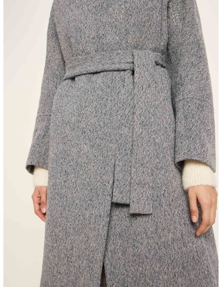CAPPOTTO DONNA IN PURA LANA VERGINE CON CINTURA