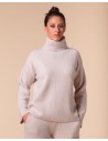 PULL COLLO ALTO IN 100% CASHMERE A COSTINA "MILENA"