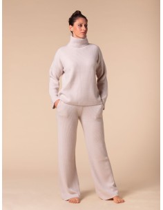 PULL COLLO ALTO IN 100% CASHMERE A COSTINA "MILENA" - CALCE 2