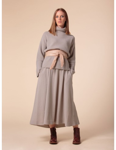 PULL COLLO ALTO IN 100% CASHMERE A COSTINA...