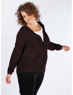 FELPA IN BAMBU' SLIM CON CAPPUCCIO - MARRONE