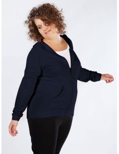 FELPA IN BAMBU' SLIM CON CAPPUCCIO - NAVY