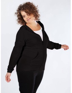 FELPA IN BAMBU' SLIM CON CAPPUCCIO - NERO