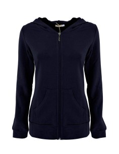 FELPA IN BAMBU' SLIM CON CAPPUCCIO - NAVY 2