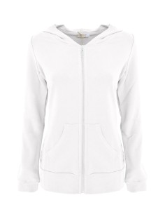 FELPA IN BAMBU' SLIM CON CAPPUCCIO - BIANCO