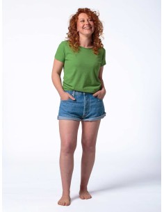 T-SHIRT DONNA GIROCOLLO IN CANAPA - VERDE 2