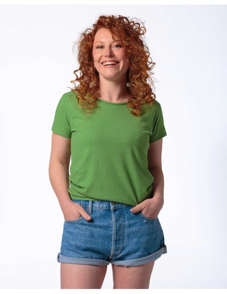 T-SHIRT DONNA GIROCOLLO IN CANAPA