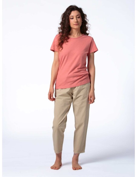 T-SHIRT DONNA GIROCOLLO IN CANAPA