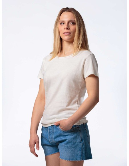 T-SHIRT DONNA GIROCOLLO IN CANAPA