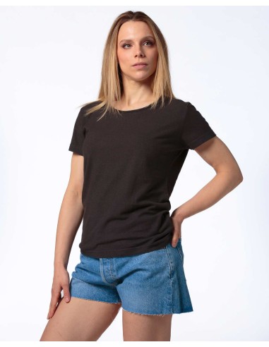 T-SHIRT DONNA GIROCOLLO IN CANAPA